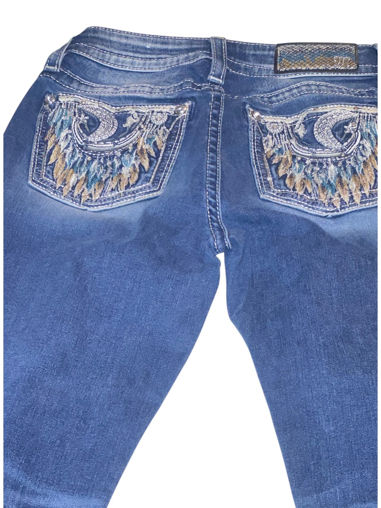 Miss Me Dream Catcher Pocket Embellished Jeans Size 28