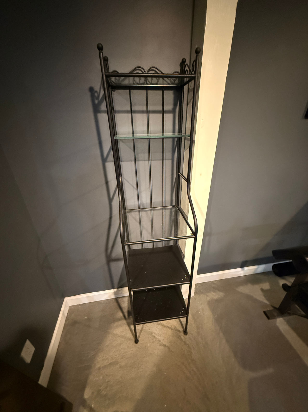 Metal and Glass Shelf Unit