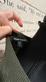 Hilary Radley Women's V-Neck Layered Sweater Olive - Image 3