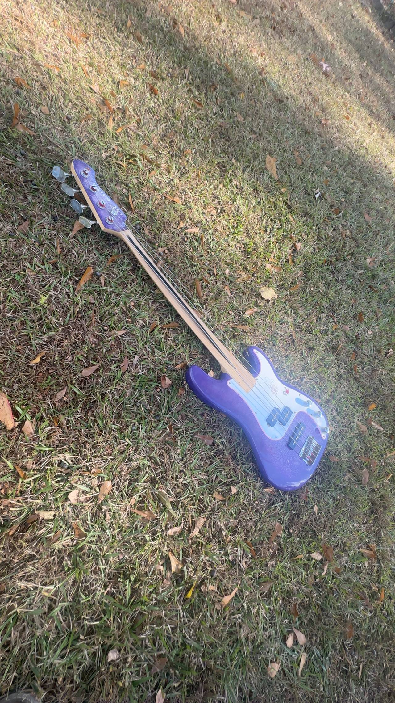 SX Rock N Rose bass guitar