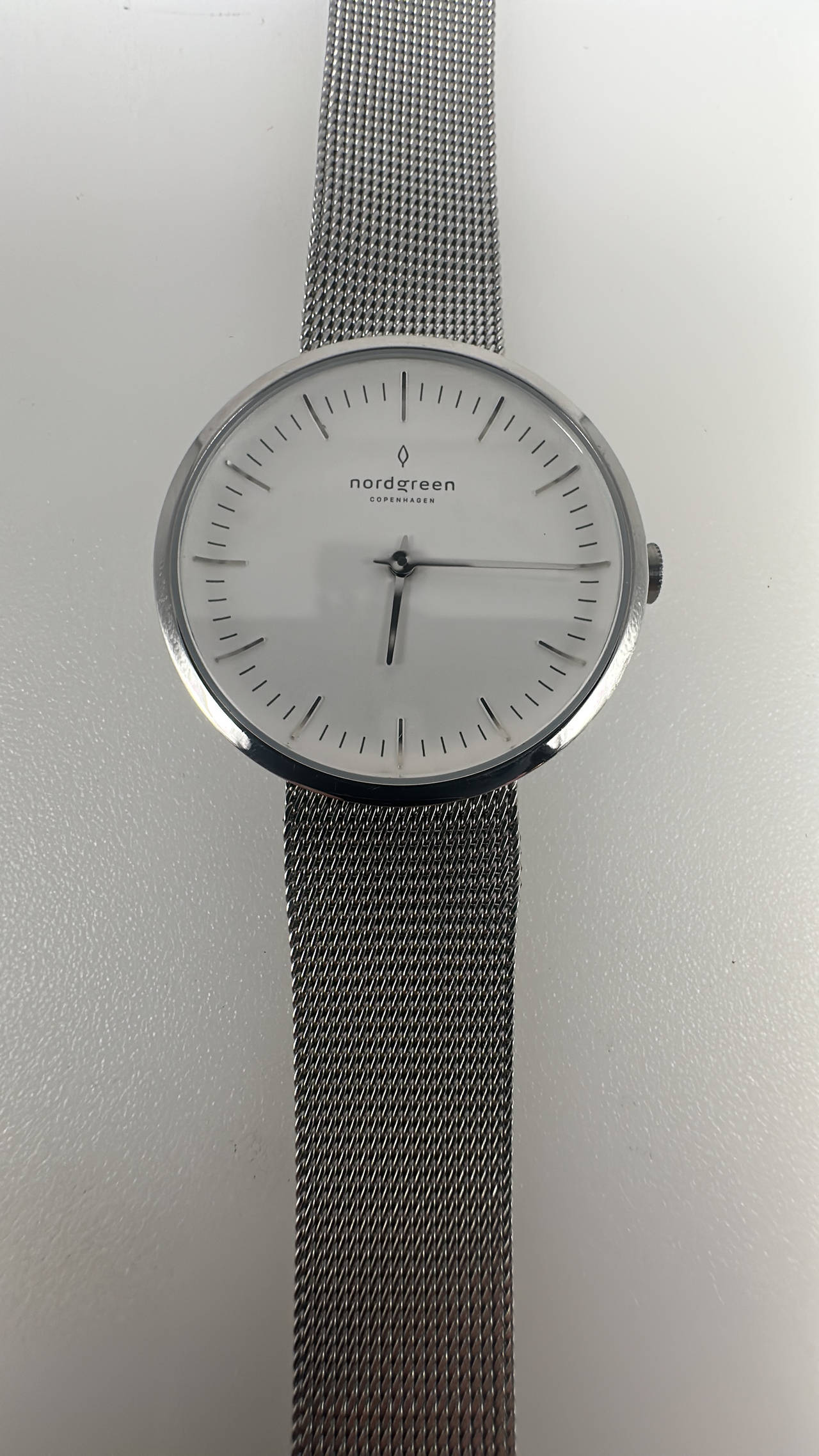 Nordgreen Infinity Ladies stainless Steel Watch 33 mm White Dial Mesh Strap