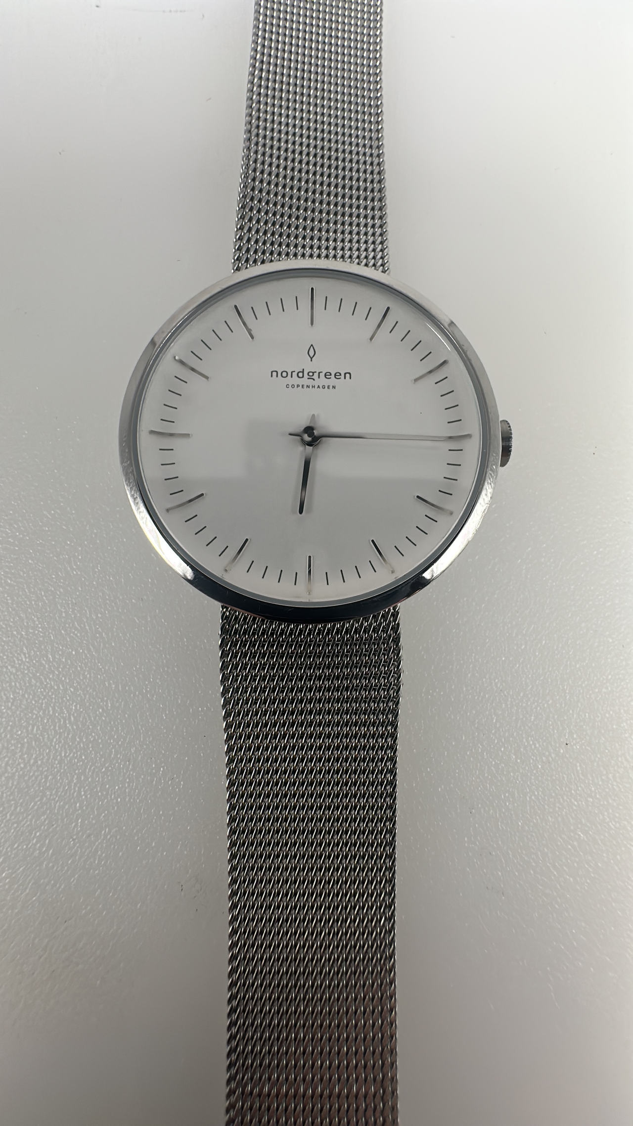 Nordgreen Infinity Ladies stainless Steel Watch 33 mm White Dial Mesh Strap