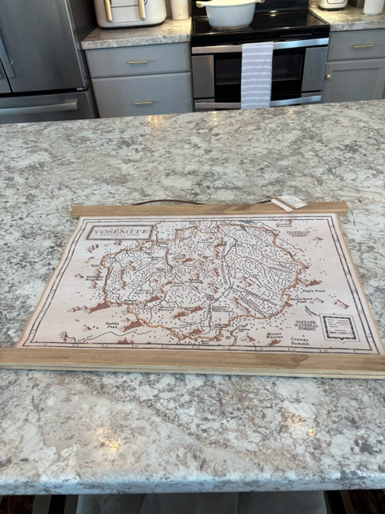 Antique Style Map Decor - Tag attached
