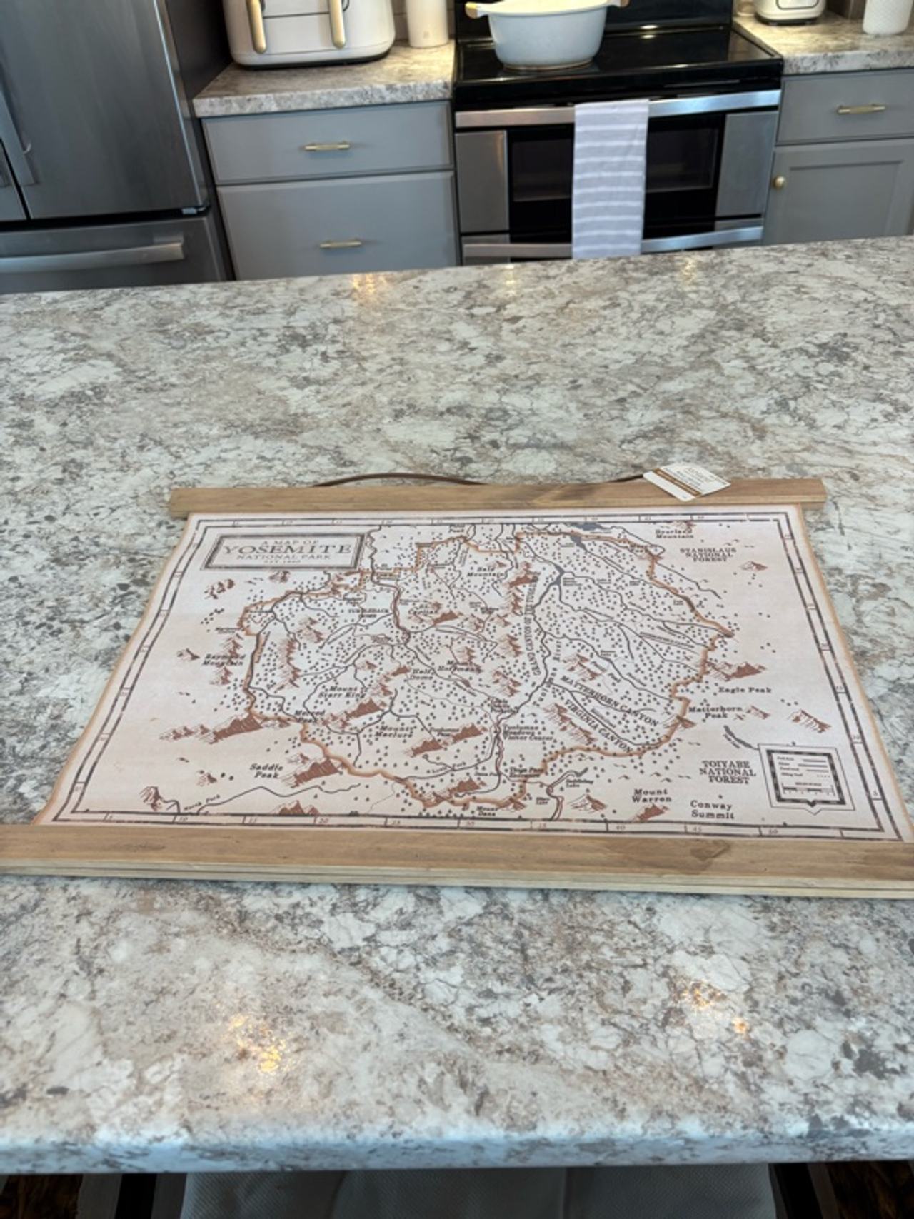 Antique Style Map Decor - Tag attached