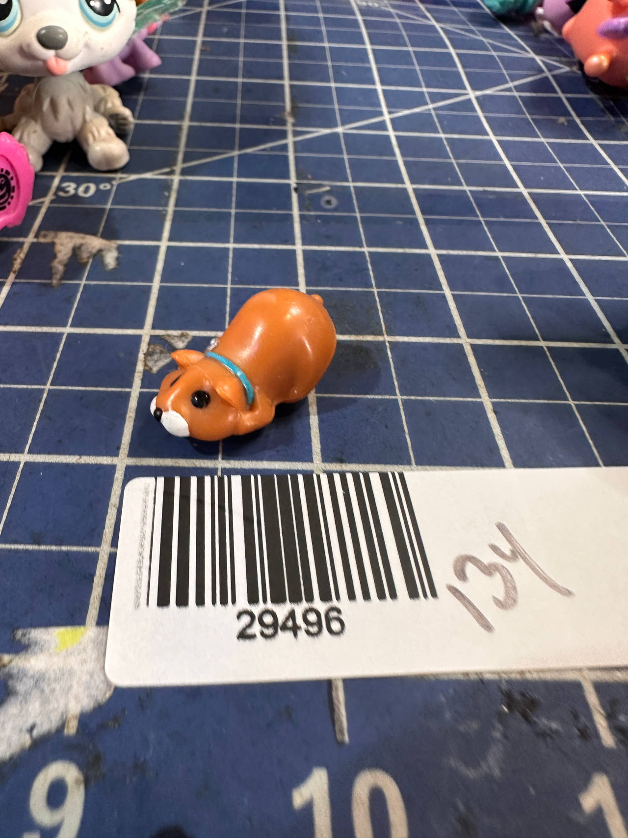 Littlest Pet Shop Orange Hamster with Blue Collar g1 1990s vtg 134 29496