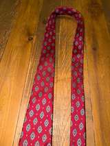 Christian Dior Silk Tie Vintage Maroon Diamond Pattern Mens Dad Fathers Day Gift - Image 2