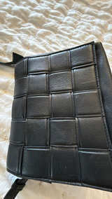 Woven Leather Crossbody Bag Black - Image 2