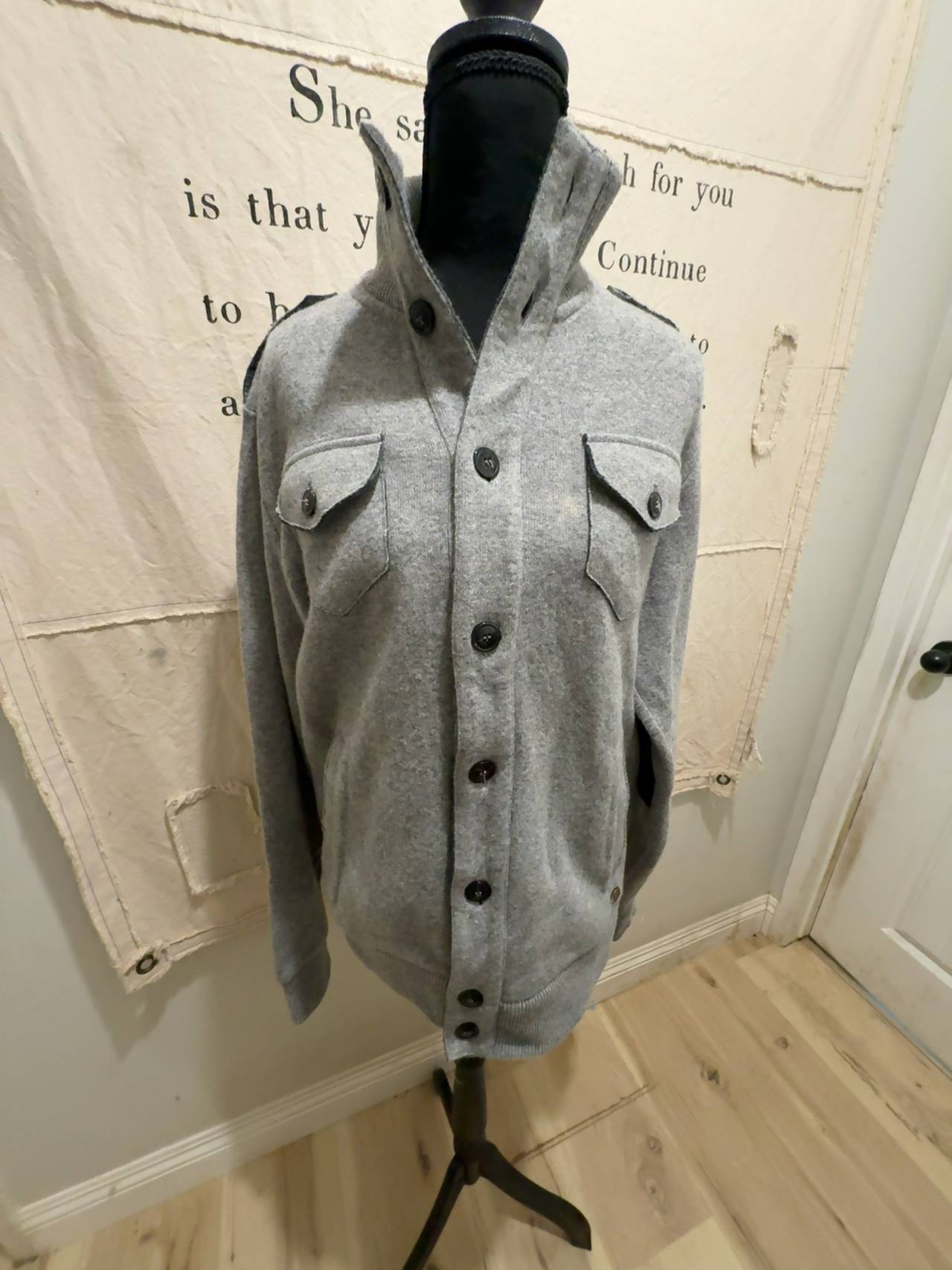 Woolrich John Rich & Bros. Gray Cardigan Sweater