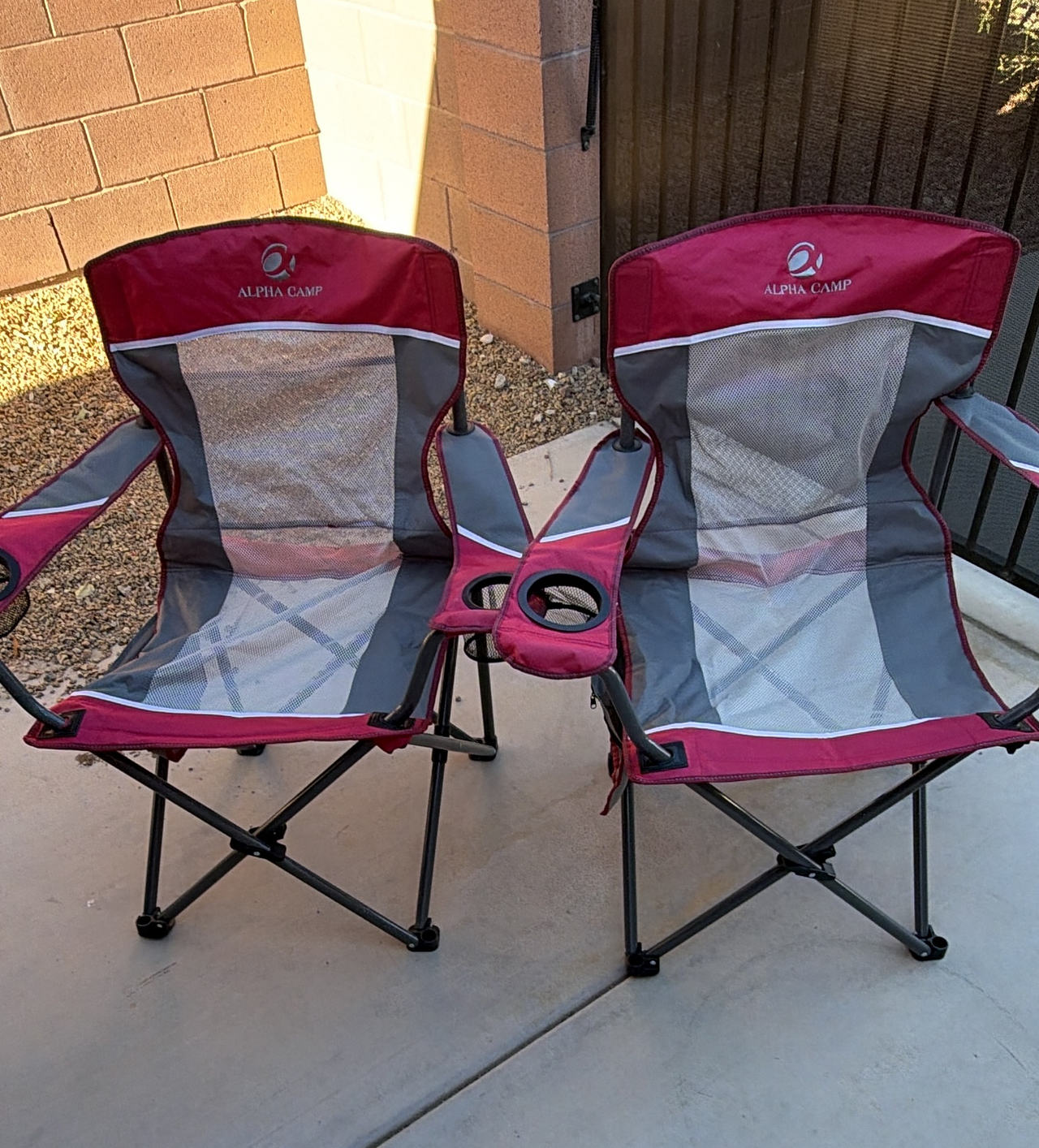 Pair of Alpha Camp Oversized Mesh Back Camping Chair