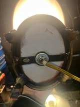 Vintage Late 20th Century Brass and Red Porcelain Tea Canister Lamps With Floral - Image 7