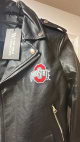 The Wild Collective Ohio State Buckeyes Vegan Leather Moto Jacket - Image 2