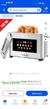 2-Slice Touchscreen Toaster Black - Image 2