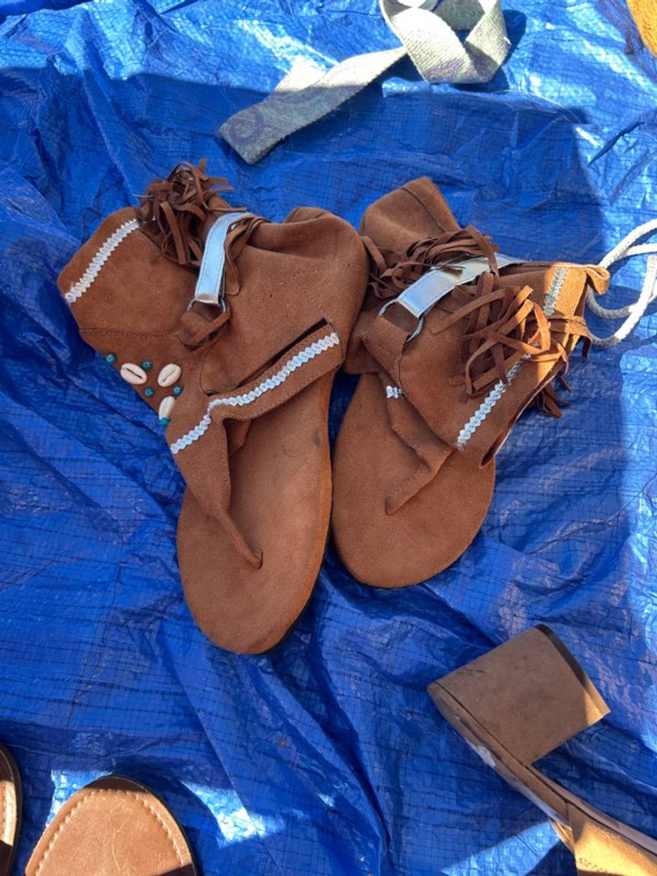Handmade Suede Beaded Moccasin Sandals