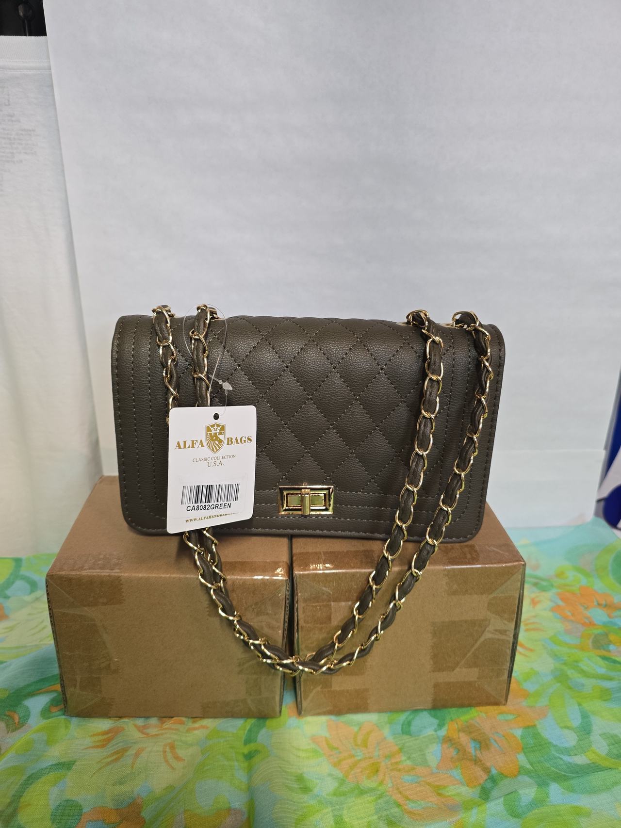 Alfa Bags Classic Collection Quilted Crossbody Bag
