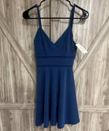 Francesca's Jun & Ivy Navy Blue Lace Fit and Flare Dress - Image 1