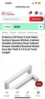 Probrico 10 Pack 5 Inch Hole Center Square Cabinet Handles - Image 1