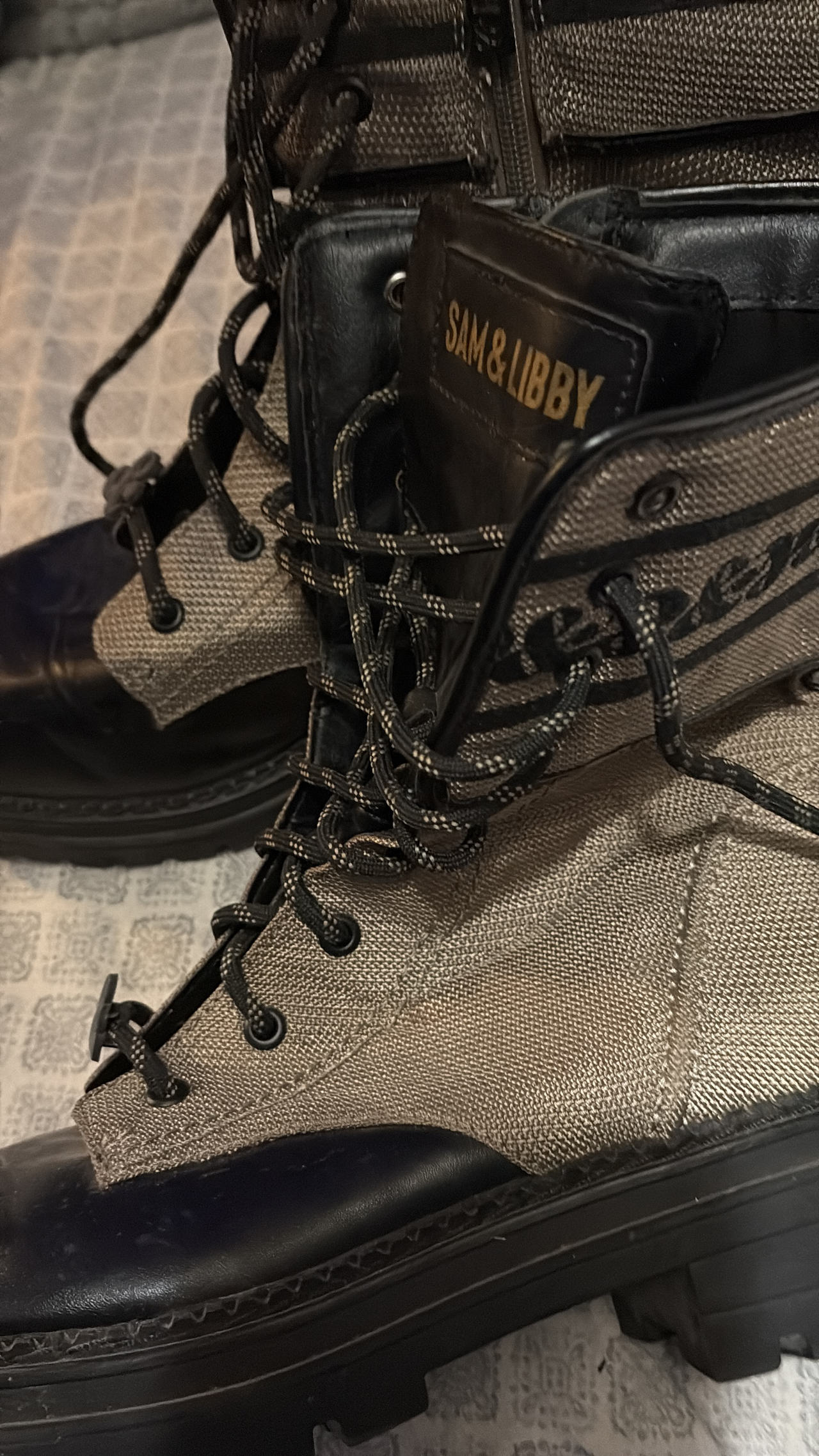 Sam & Libby Mixed Media Combat Boots size USA 11