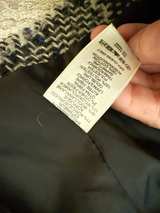 DKNY Wool Blend Coat Black & White Herringbone - Image 5