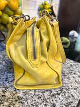 American Leather Co. Yellow Leather Shoulder Bag - Image 7