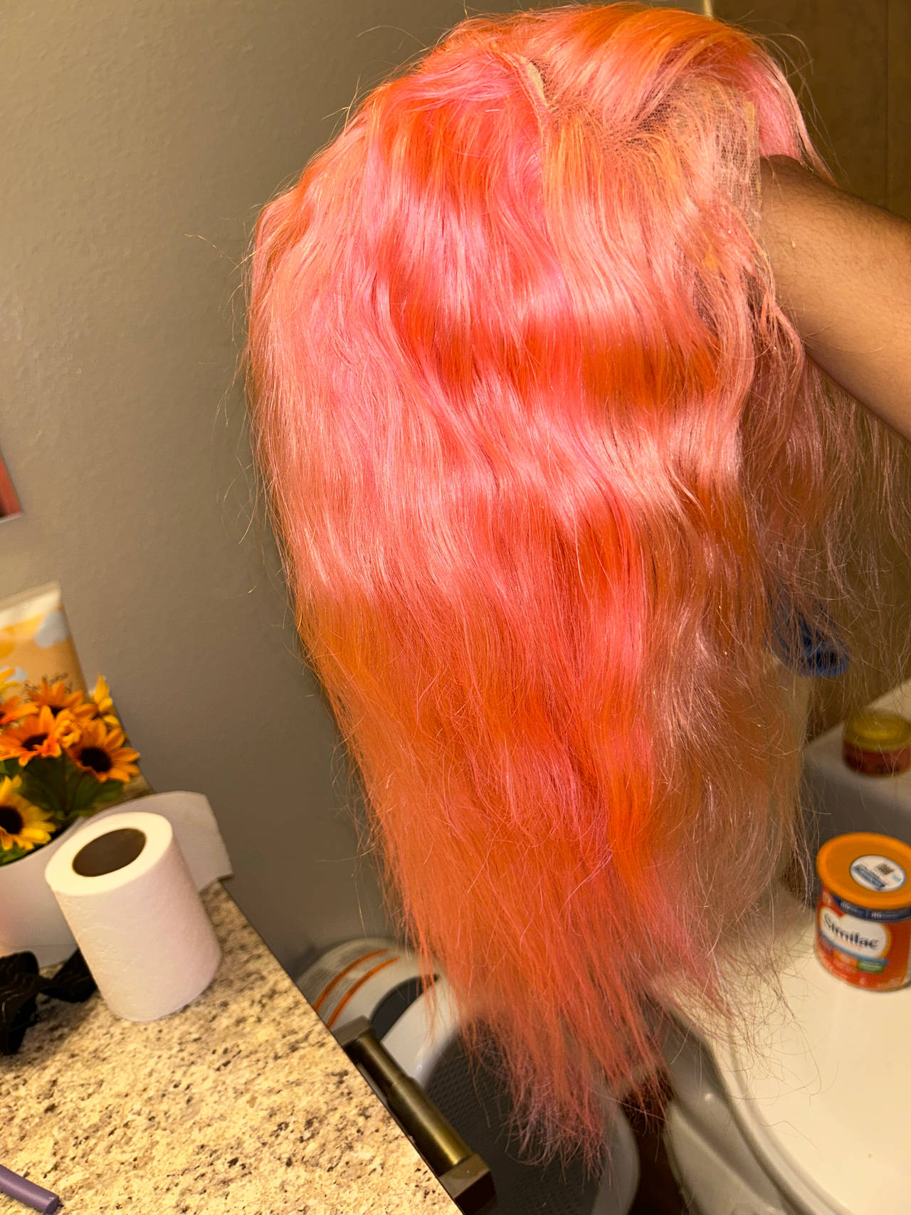 Neon Pink and Orange Lace Front Wig
