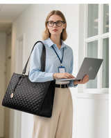 Women's Black Insulated Tote Bag/ computer bag - Image 3