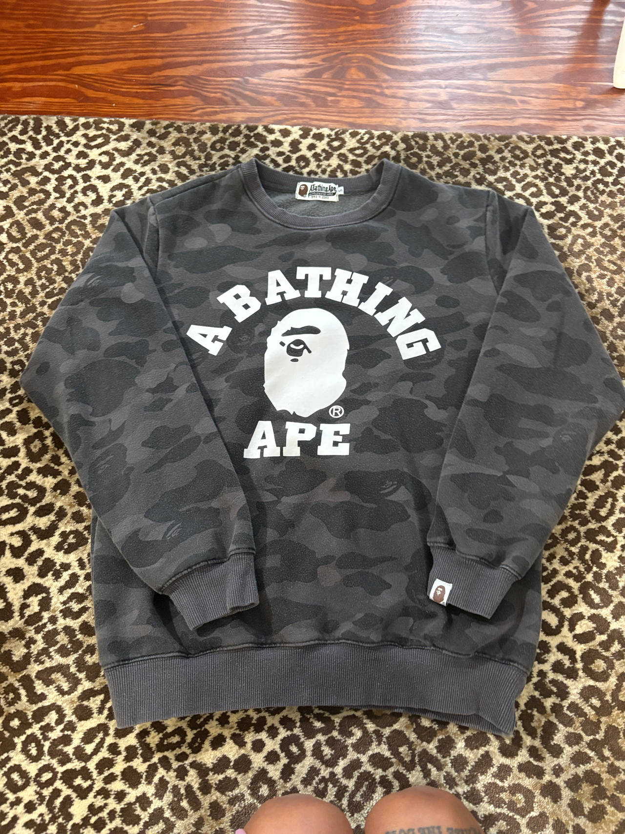 A Bathing Ape Color Camo College Crewneck Sweatshirt