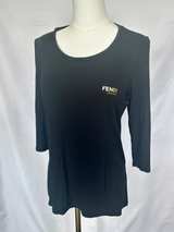 Fendi Perfumes Black 3/4 Sleeve Top - Image 1