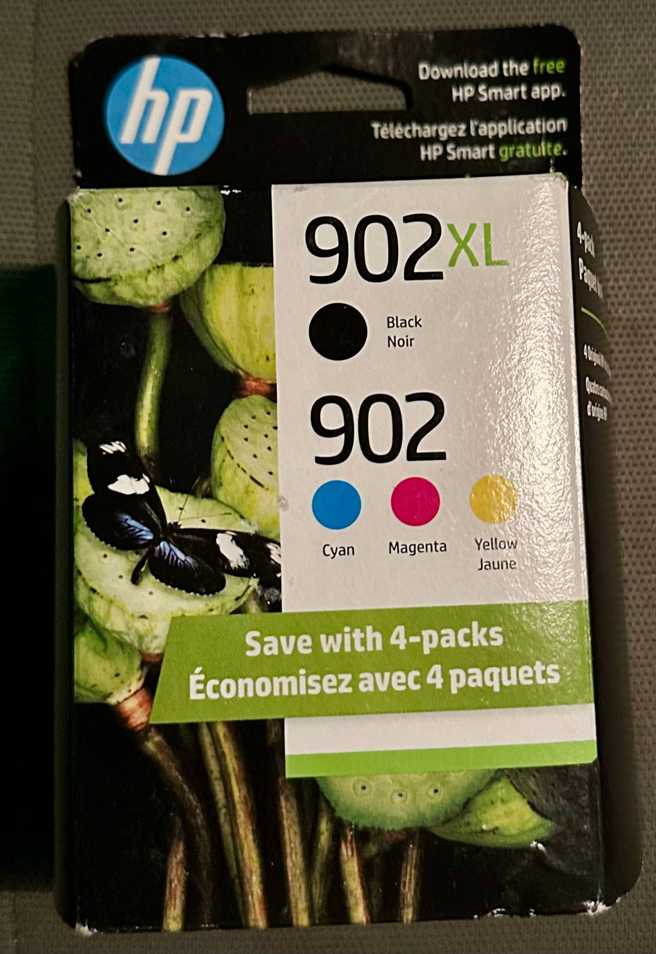 HP 902XL/902 Black & Color Ink Cartridges (4-Pack)