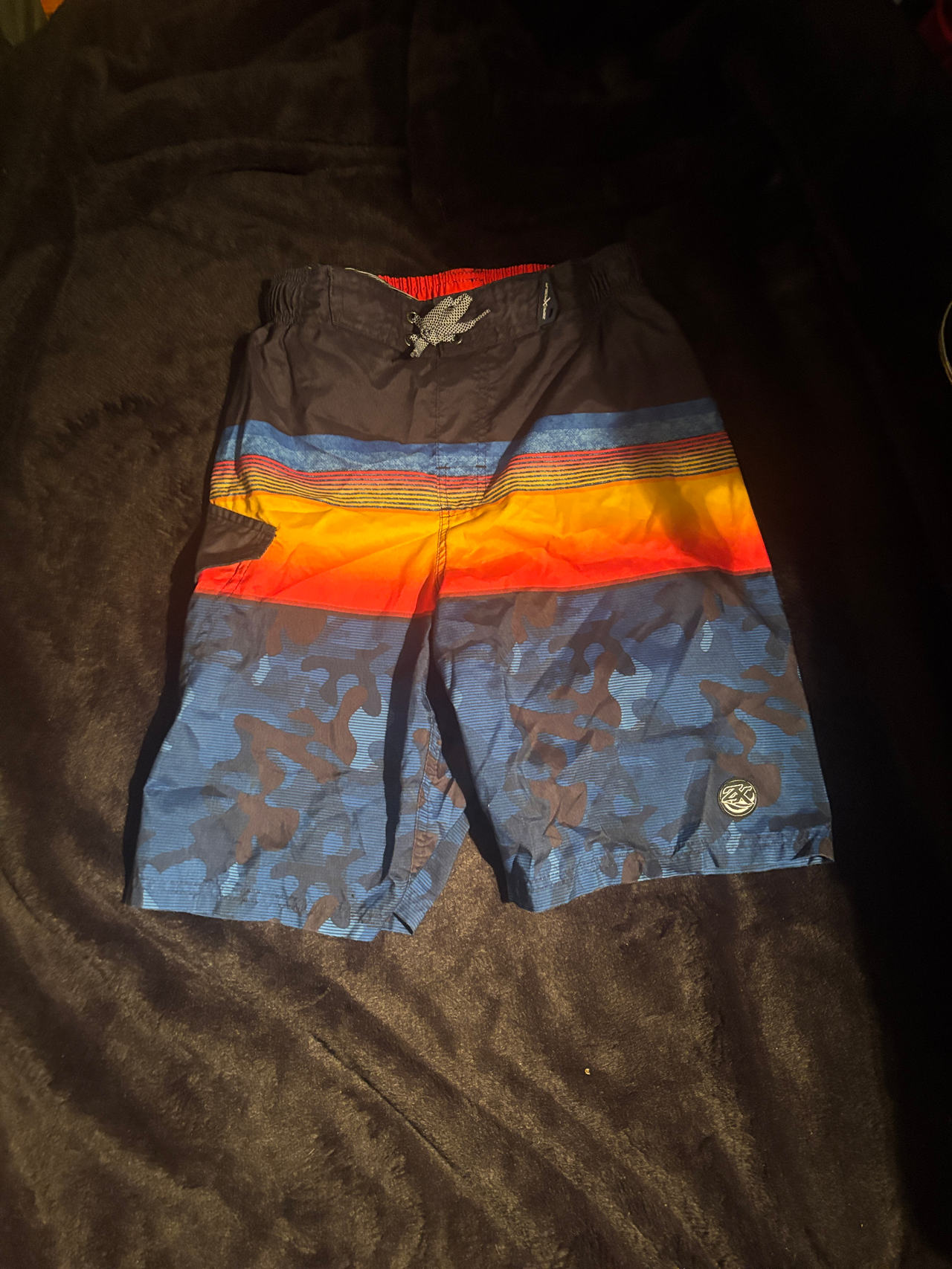 ZeroXposur Boys Camo Sunset Swim Trunks