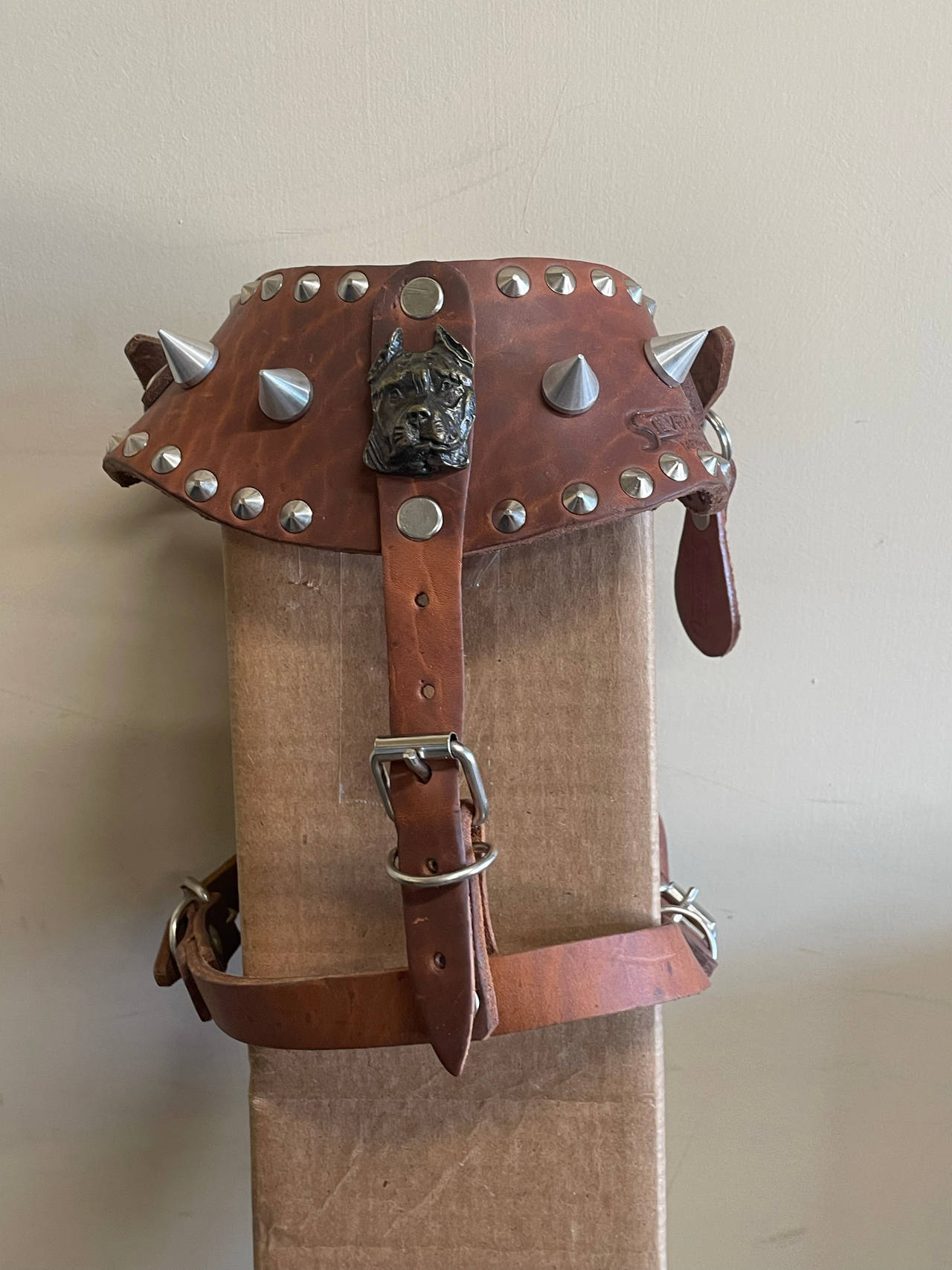 Spiked Leather Dog Harness