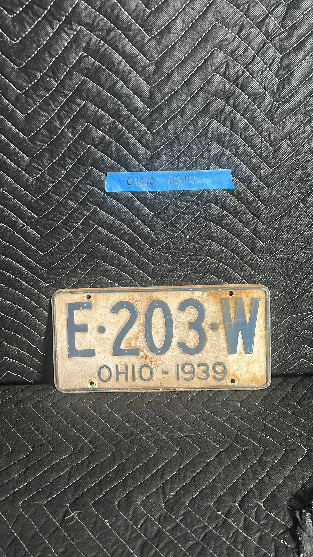 1939 Ohio License Plate
