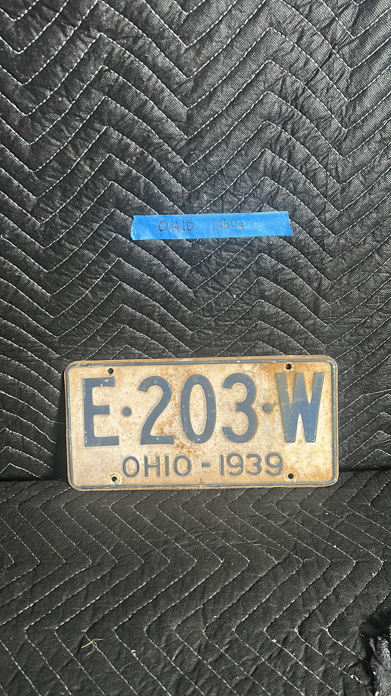 1939 Ohio License Plate