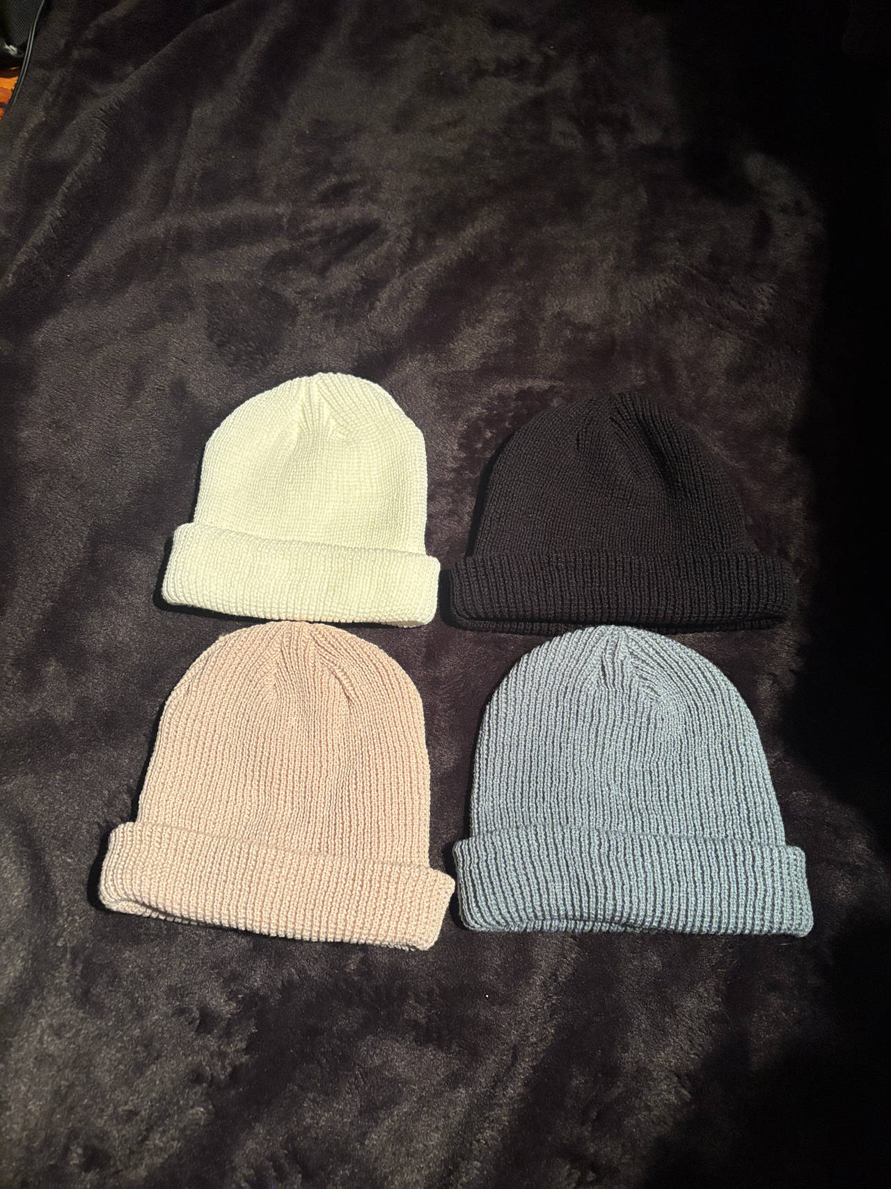 Ribbed Knit Cuffed Beanie Bundle