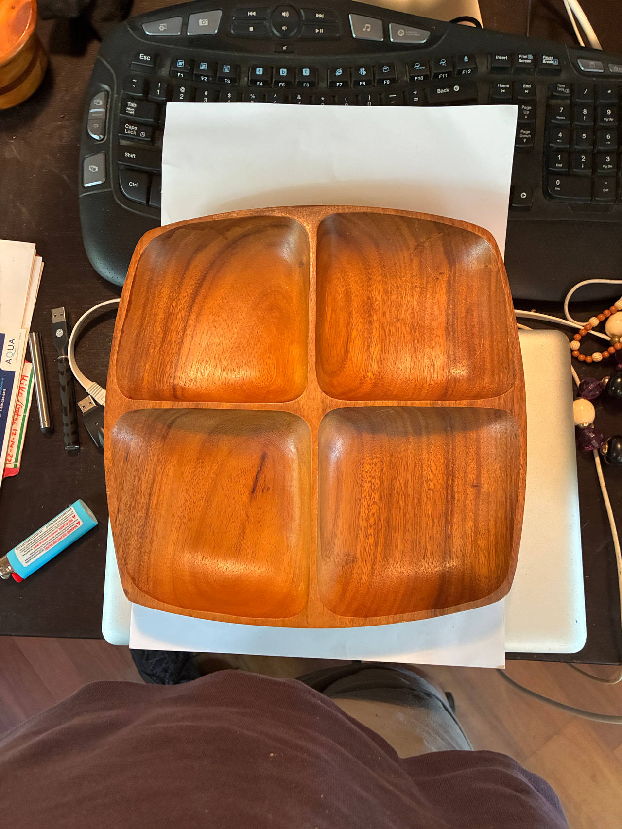 Wooden Divided Serving Tray