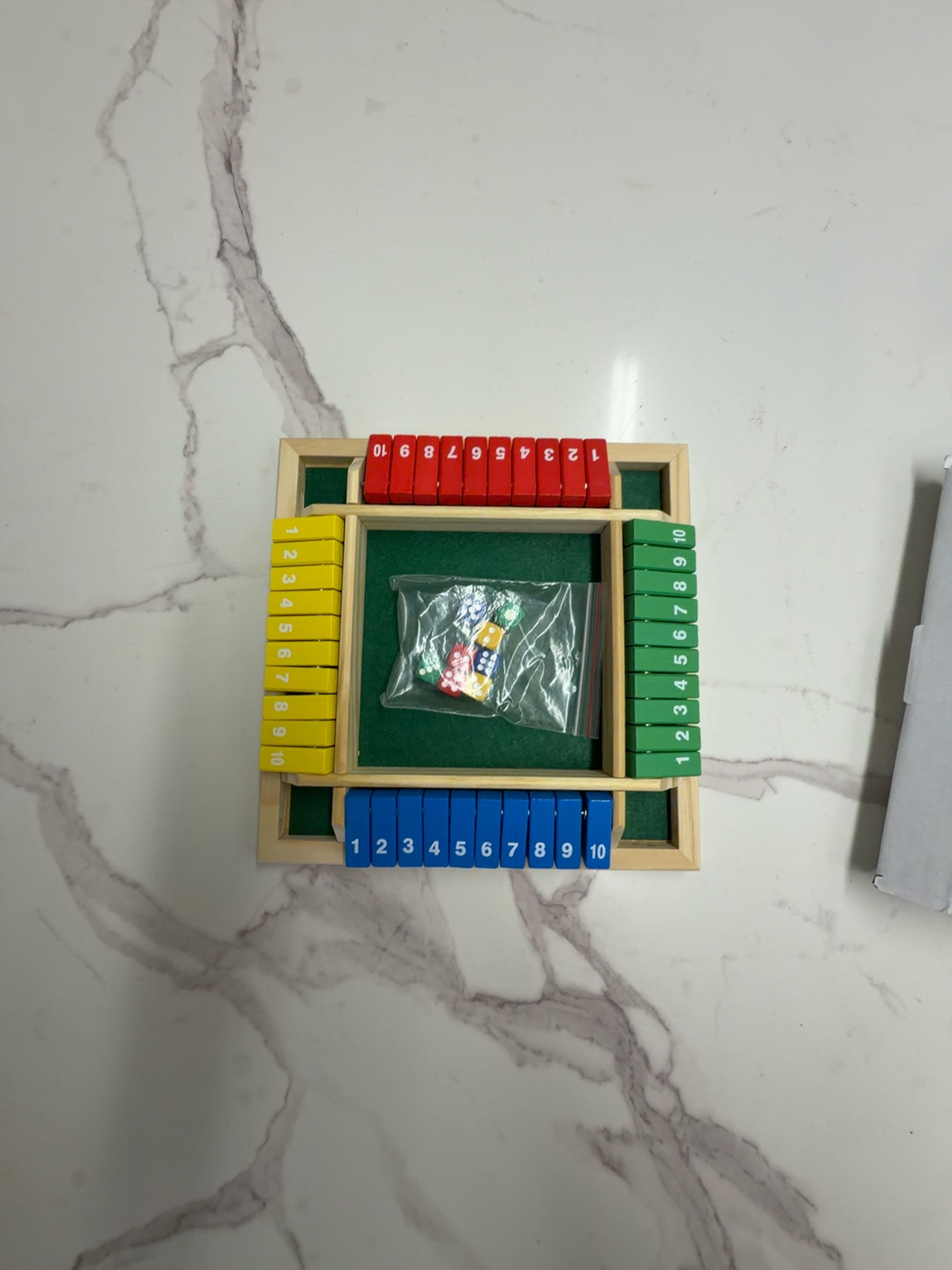 AMEROUS Shut The Box Wooden Dice Game 12‑inch