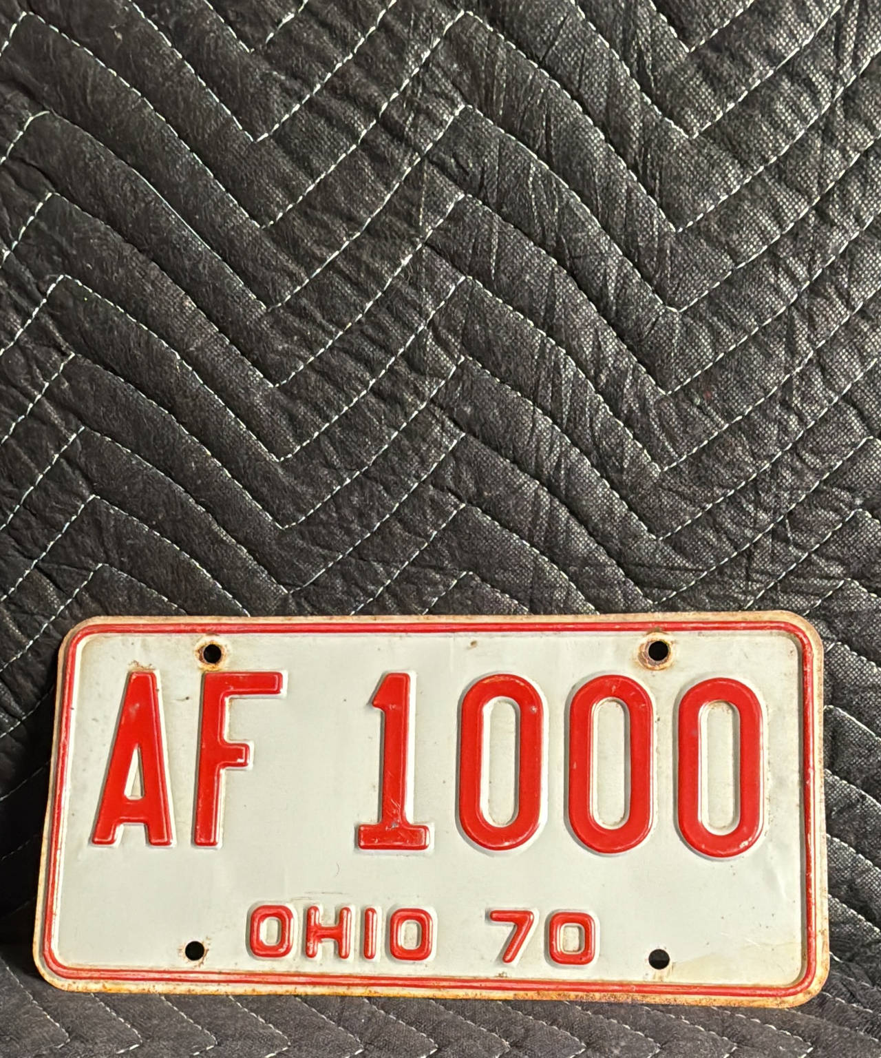 1970 Ohio License Plate AF 1000
