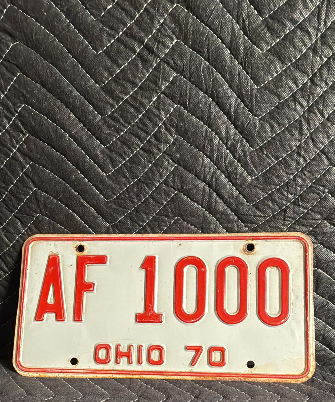 1970 Ohio License Plate AF 1000