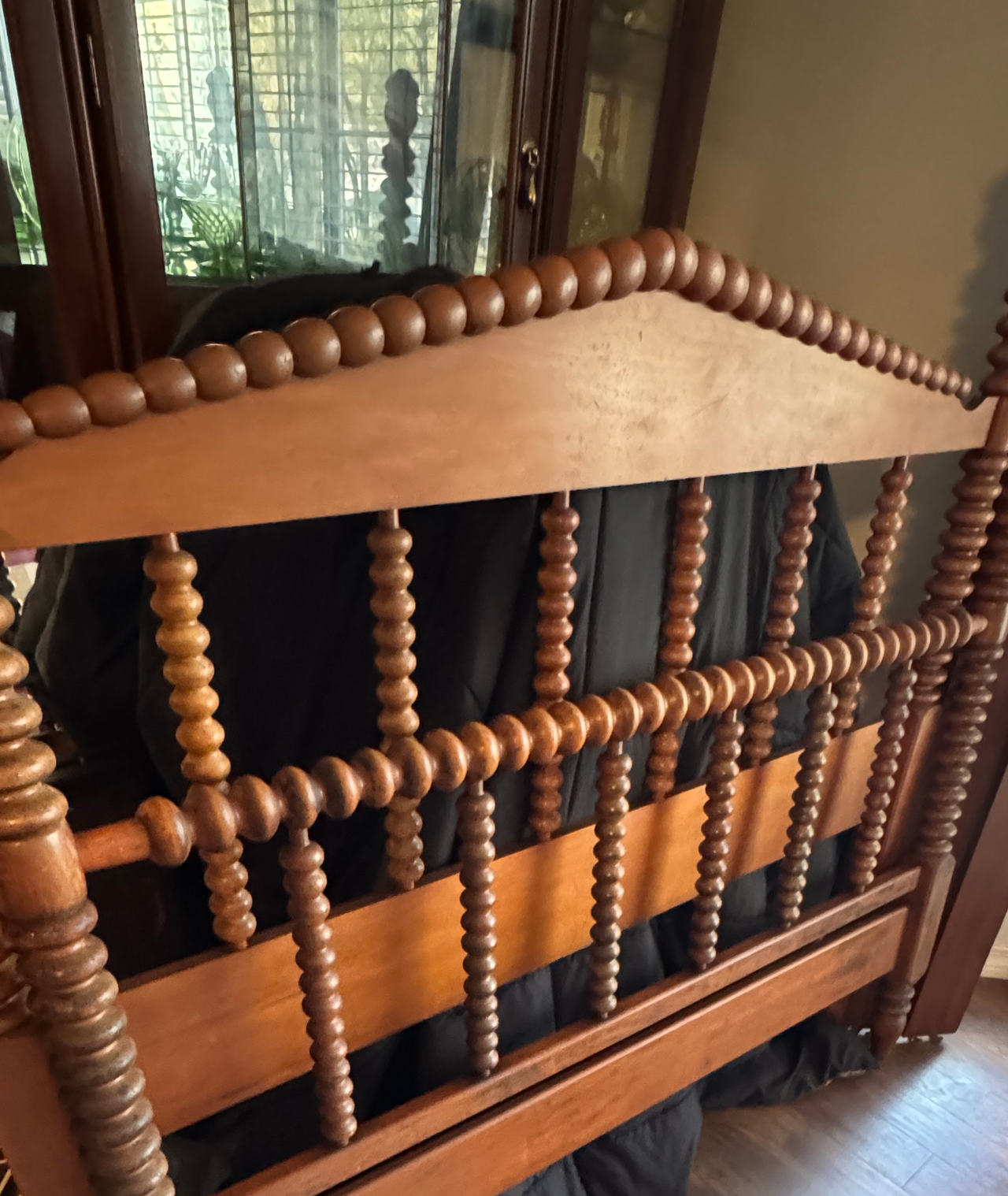 Vintage Jenny Lind Spool Turned Wood Bed Frame