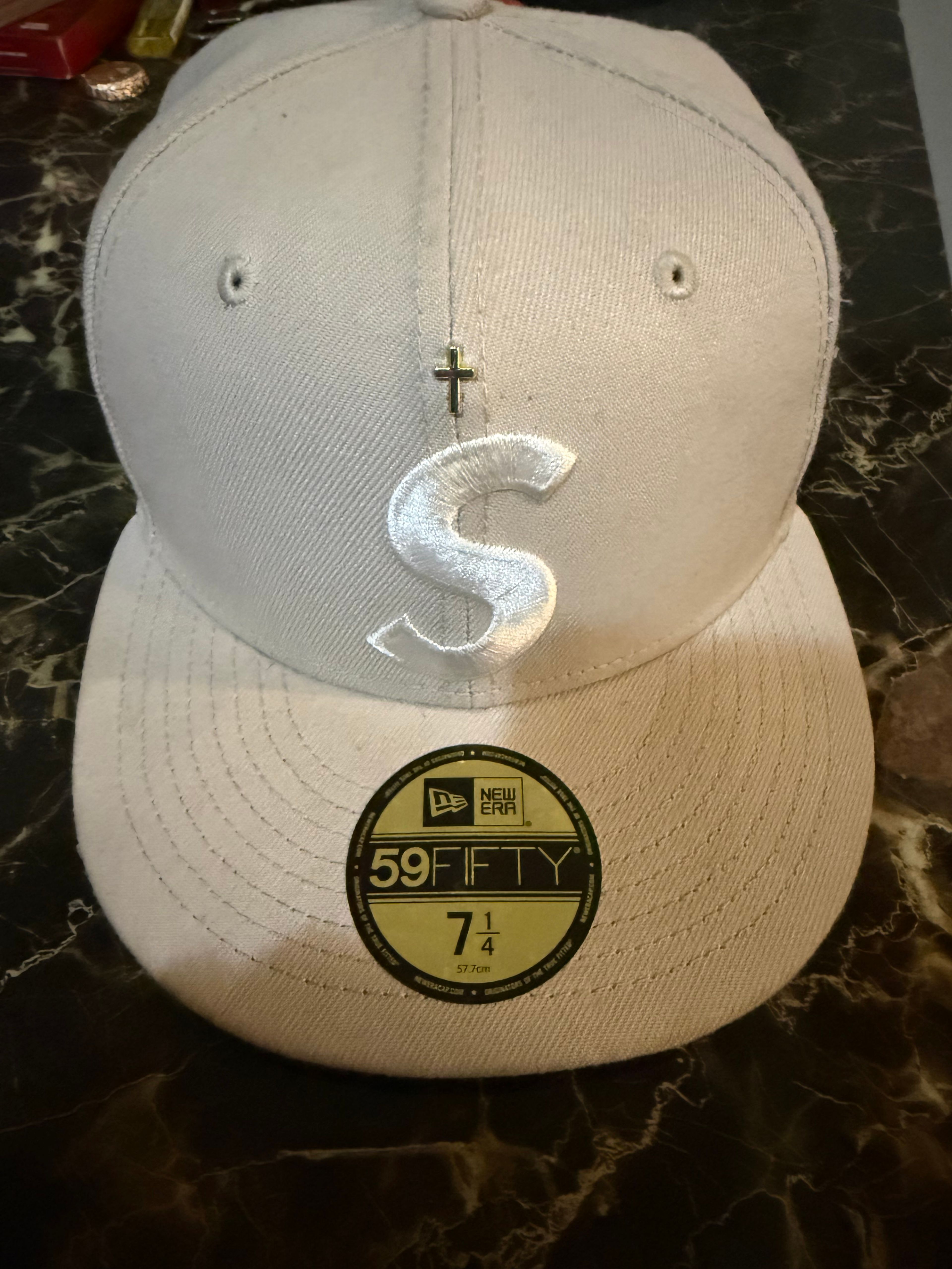 Supreme Gold Cross S Logo New Era Stone Hat - Image 2