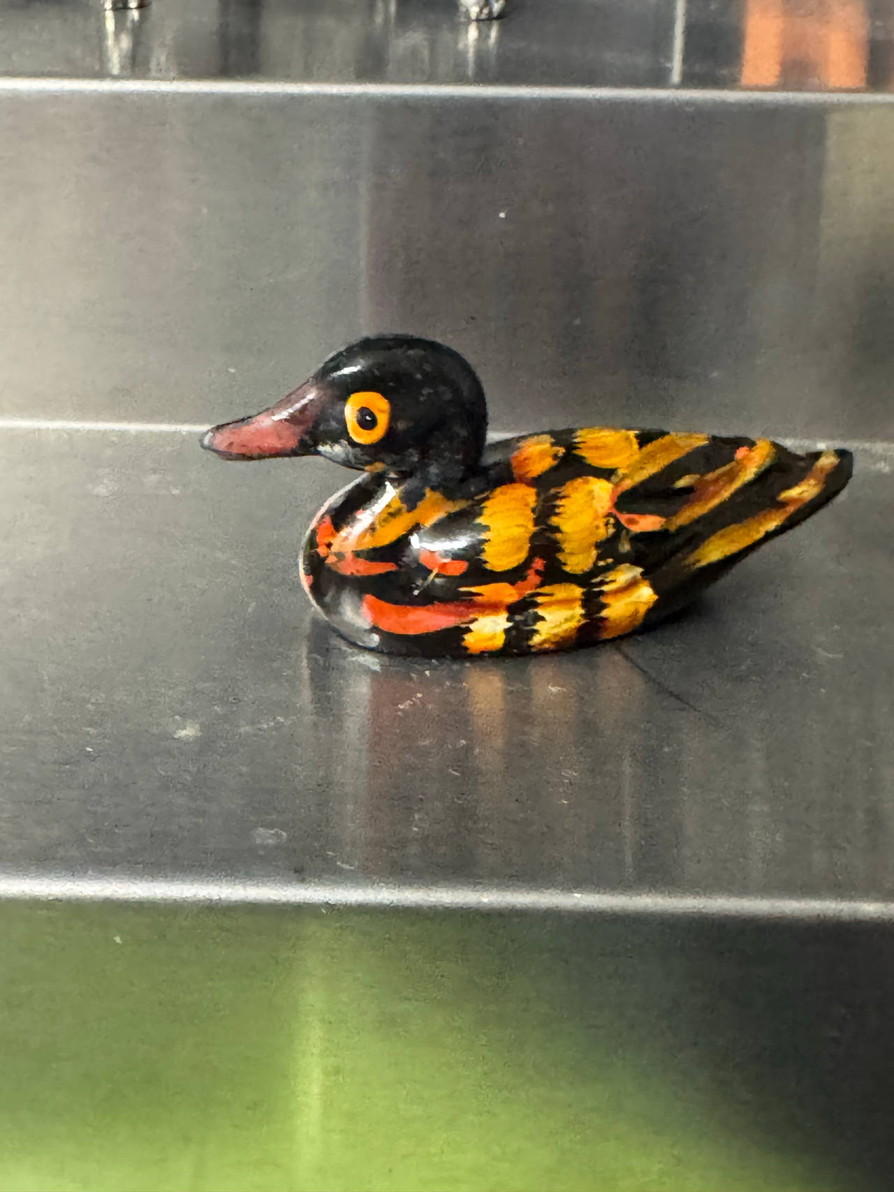 Miniature Hand-Painted Duck Figurine