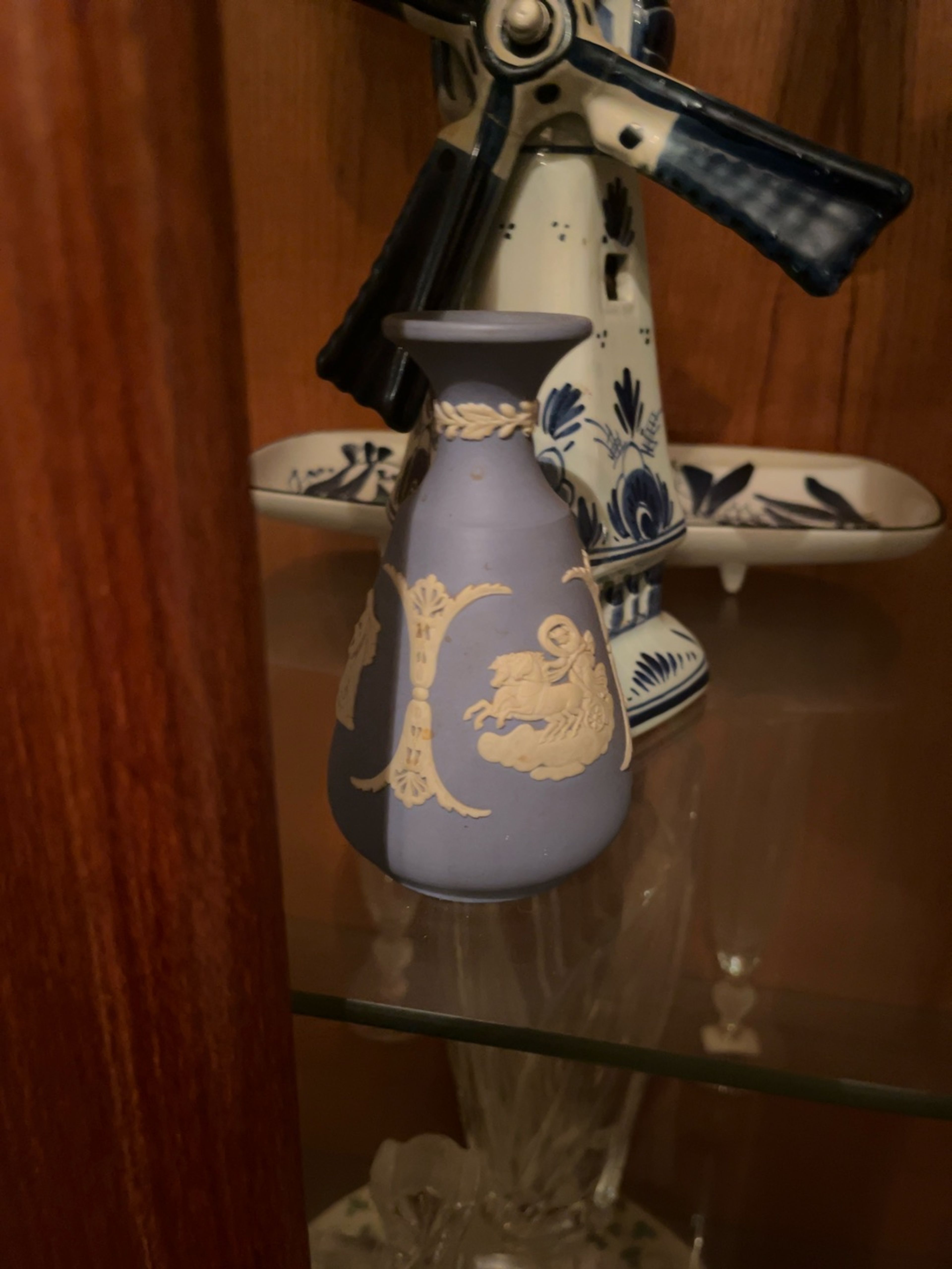 Seymour Mann Blue Koi Fish Porcelain Vase