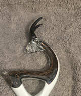 Murano Style Art Glass Abstract Sculpture w/ Gold Flecks Mid Century Modern - Image 1