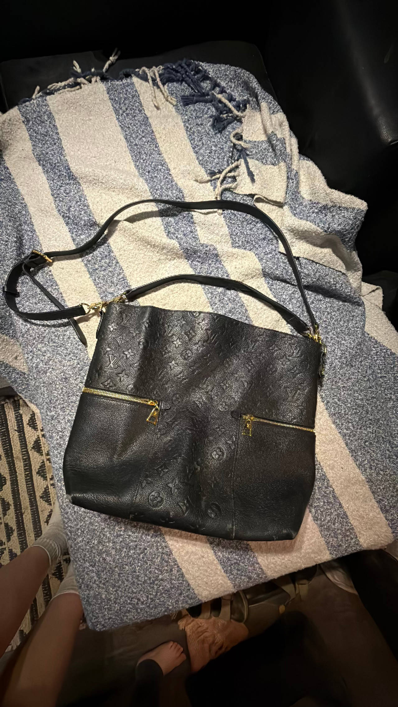 Louis Vuitton Empreinte Melie Black Leather Handbag