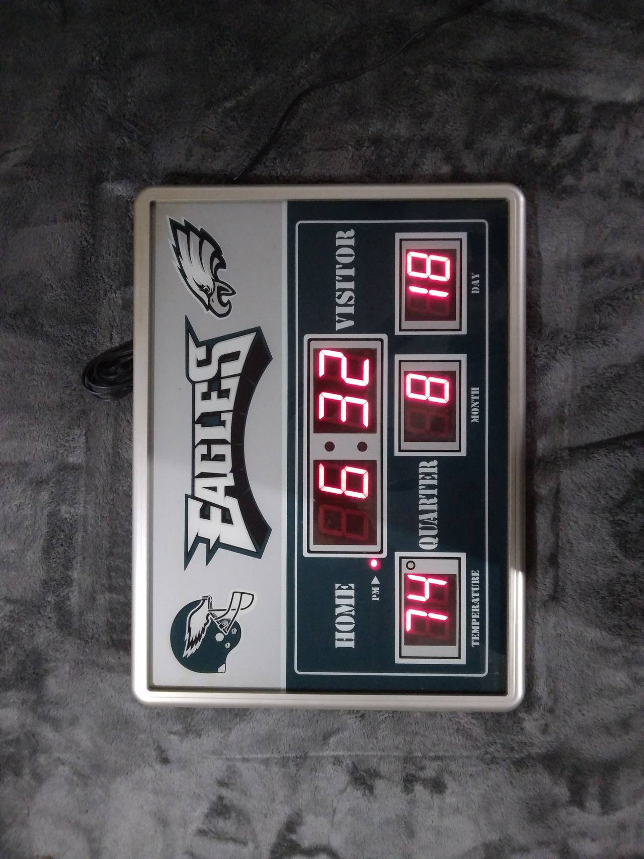 Philadelphia Eagles LED Scoreboard Wall Clock