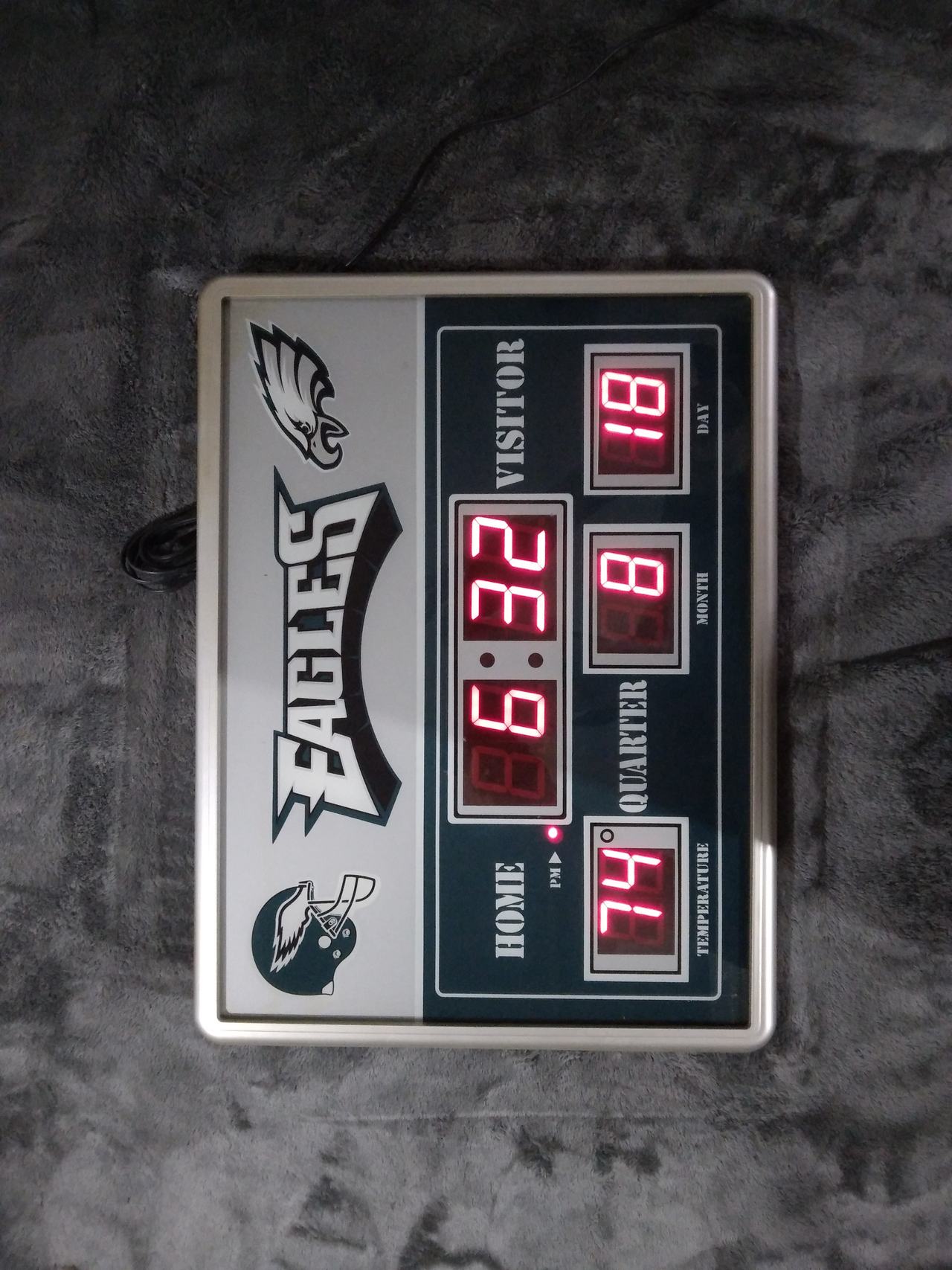 Philadelphia Eagles LED Scoreboard Wall Clock