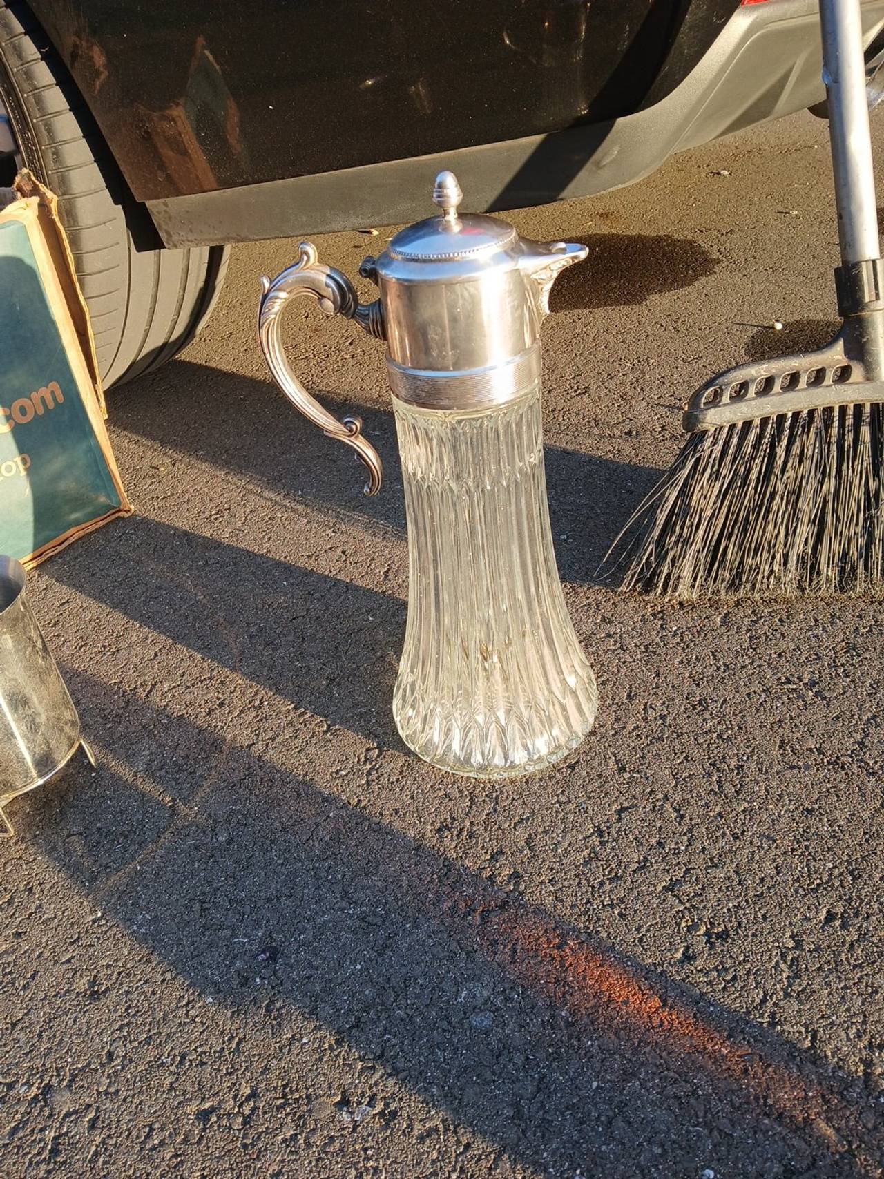 Vintage Silver Plated Glass Claret Jug