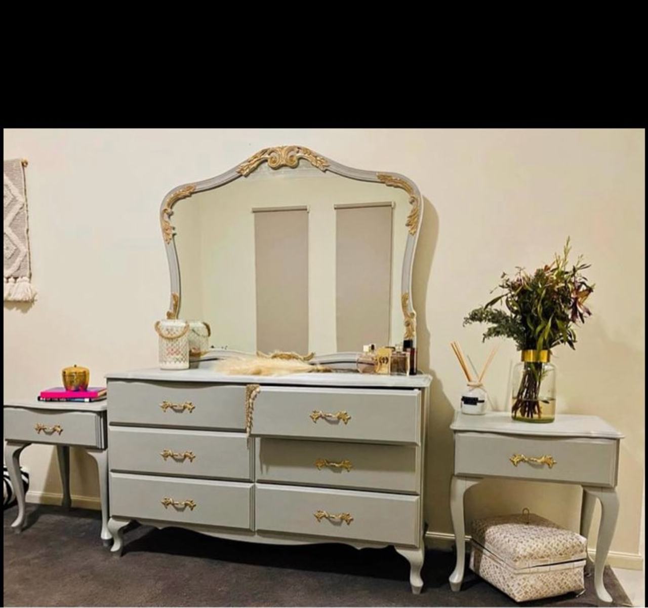 French Provincial Dresser with Mirror and Bedside Tables