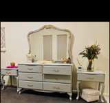 French Provincial Dresser with Mirror and Bedside Tables - Image 1