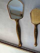 Vintage Matson Style Gold Tone Mirror and Brush Vanity Set - Image 4