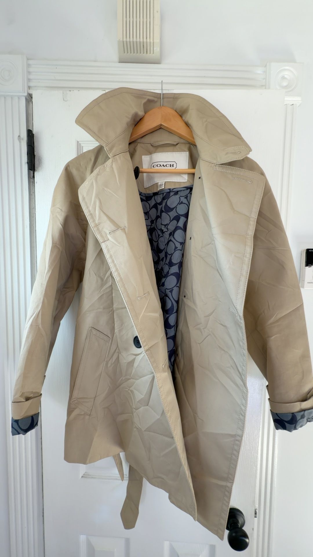 Coach Women's Cream Peacoat Size Large 